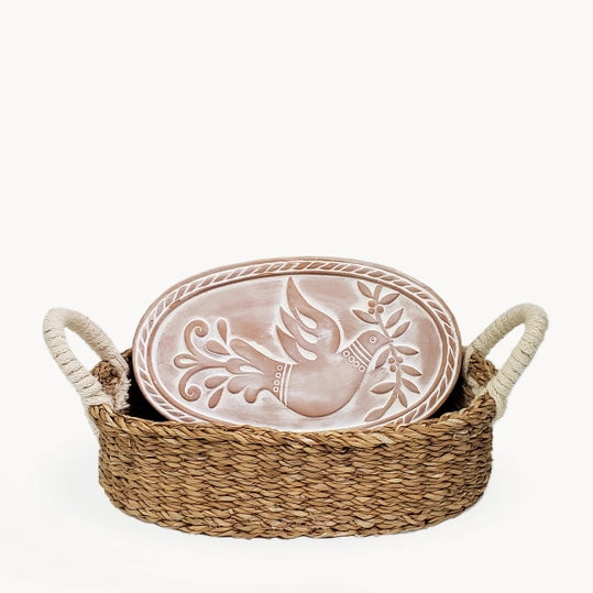 Bread Warmer & Wicker Basket