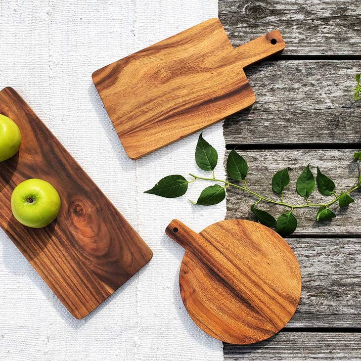 Handmade dark wooden serving board- small