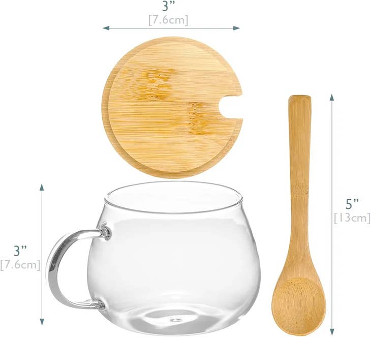 Glass Serving Mug & Bamboo lid