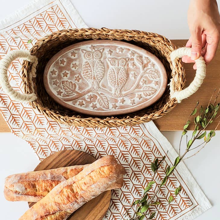 Bread Warmer & Wicker Basket